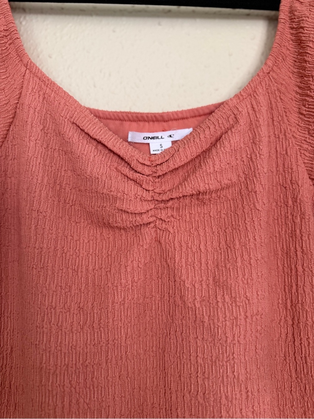 NEW | O'Neill | Coral Pink Textured Mini Dress - Size S - Picture 3 of 5